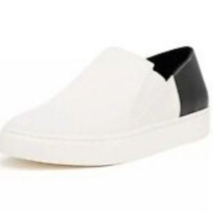 Free People White y Black Varsity Slip On Sneaker, Loafer Haircalf Size 7